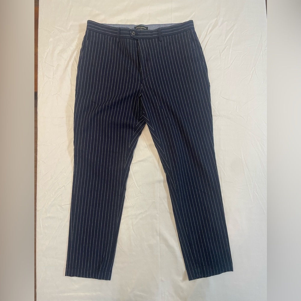 Banana Republic Navy Pinstripe Chinos